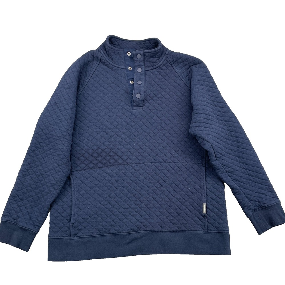 Eddie Bauer 1/4 Snap Pullover Men Med Waffle Outdoor Old Money Preppy‎ Academia